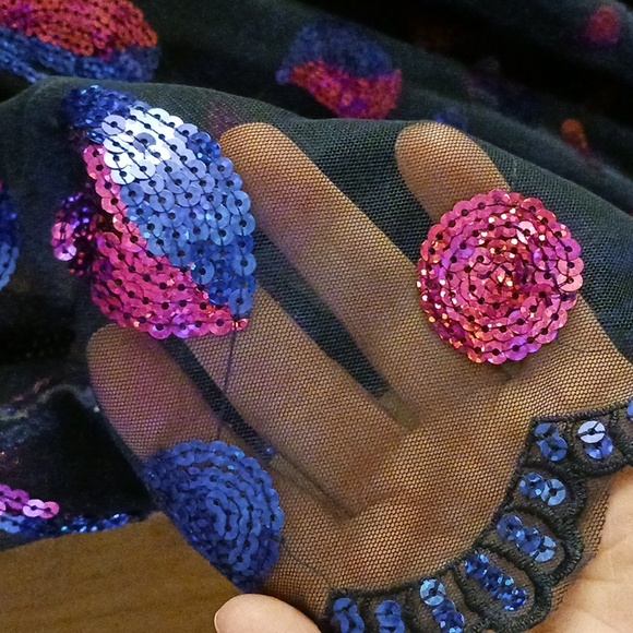 LONG GORGEOUS BLACK SHEER LINED DRESS, TAGLESS, SIZE L(?) - Picture 3 of 6